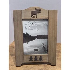 WOODLAND CREEK RUSTIC WOODEN CABIN/HUNTING/SPORT PICTURE FRAME-HOLDS 5"X7" PHOTO